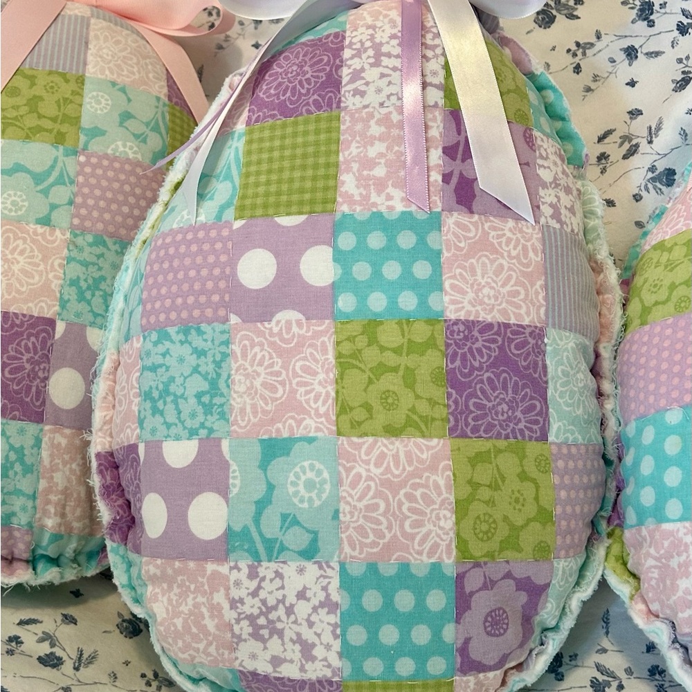 Easter Egg Quilted Pastel Accent Pillow